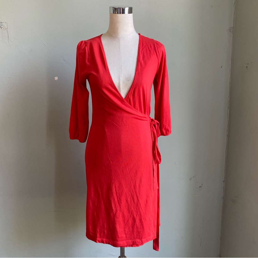 Old Navy vibrant red wrap dress